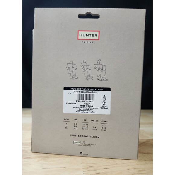 Hunter Boot Kids Socks for Original Solar flare size Large - Picture 2 of 5